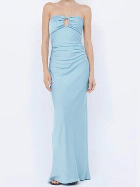 Bec + Bridge - EMILIA STRAPLESS DRESS, Duck Egg Blue in US size 6 / AUS 10